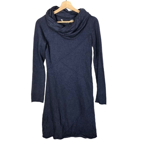 Athleta Camber Blue Cowl Neck Long Sleeve Sweater Dress S - Picture 2 of 4